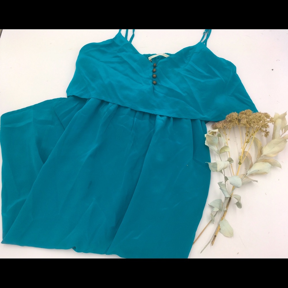 Twelfth St by Cynthia Vincent Turquoise silk dress